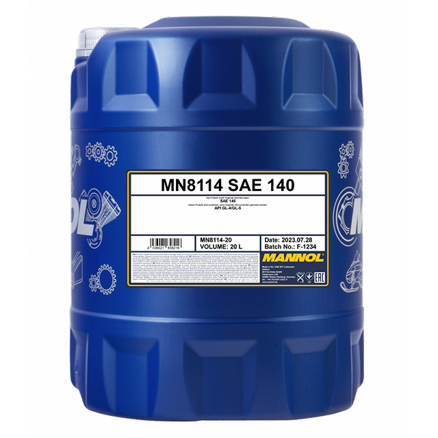 MANNOL GEAR OIL SAE 140 (PAIL) (20L) (8114-20)
